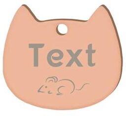 Uplifted Finds Custom Laser Engraved Stainless Steel Cat Face ID Tag rose 392 l