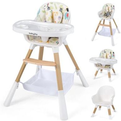 Costway 4 in 1 High Chair for Babies Convertible Toddler Highchair-Multicolor