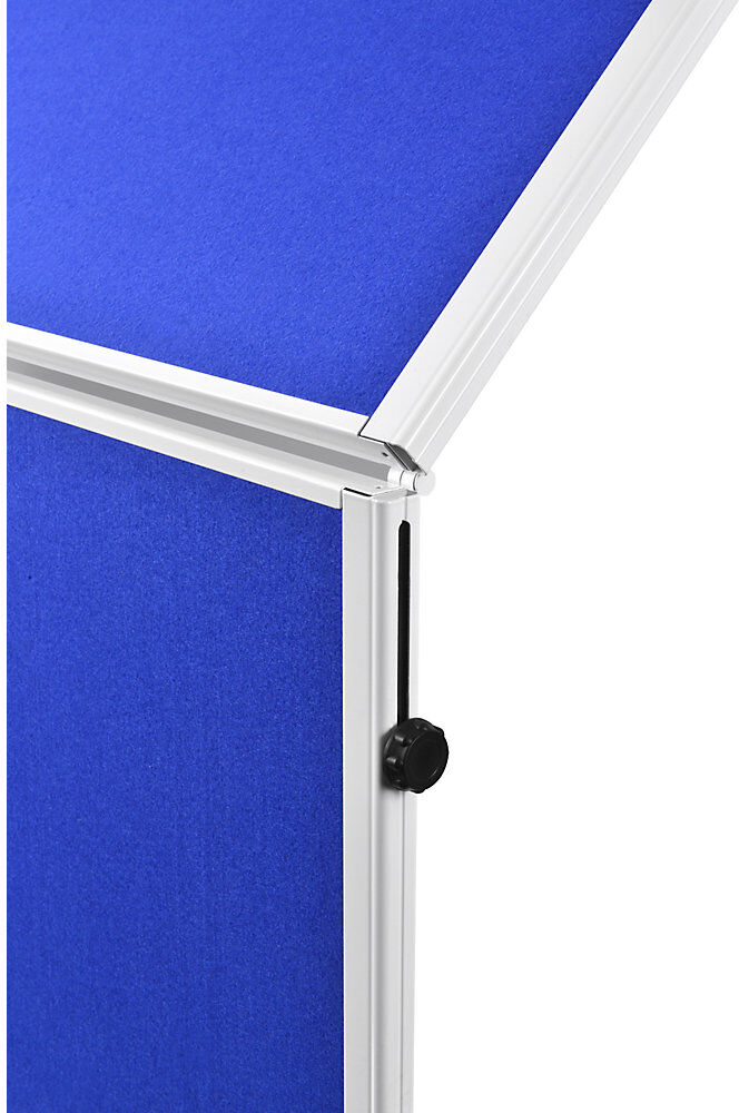 Moderationswand ECONOMY, Tafelformat 1200 x 1500 mm, Filz, blau, klappbar Legamaster