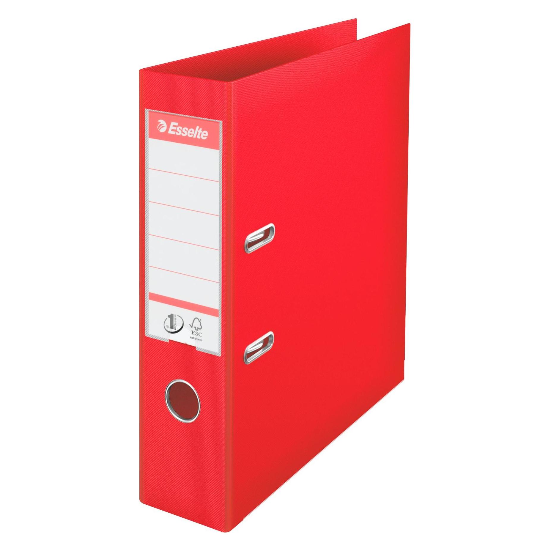 Leitz Esselte Plastikmappen Power, DIN A4, 75 mm, rot Umschlag innen aus Karton, Umschlag außen (A4, 75 mm, 1 Stk.) (811330)
