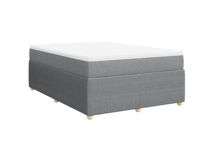 Makastle Boxspringbett mit Matratze Hellgrau 140x200 cm Taschenfederkernmatratze