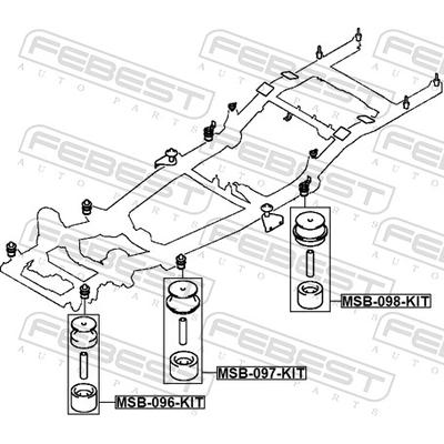 FEBEST Lagerung, Fahrzeugrahmen MSB-098-KIT für MITSUBISHI