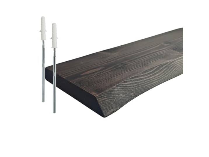 Relaxdays\, étagère Murale\, Bord Naturel\, H x L x P : 3 x 70 x 22 cm\, étagère Flottante Rustique\, en pin Massif\, Noir