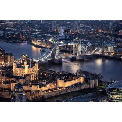 Fototapete PAPERMOON "London bei Nacht", bunt, B:2,5m L:1,86m, Vlies, Tapeten