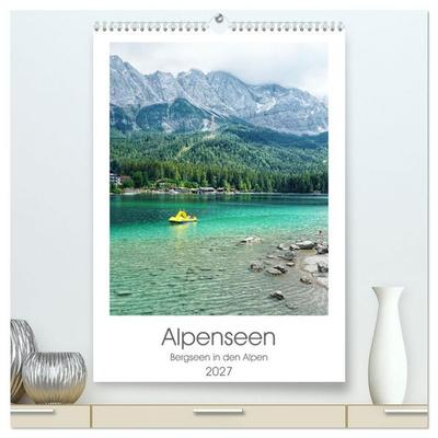 Alpenseen (hochwertiger Premium Wandkalender 2027 DIN A2 hoch), Kunstdruck in Hochglanz