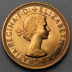 Goldmünze 1 Sovereign "Elizabeth II." 1957-1968 Haarband (Großbritannien)