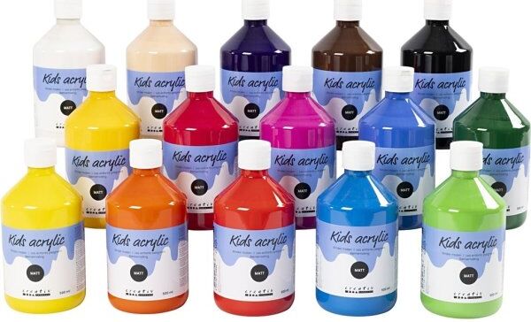 Creativ Company Akrylmaling   15x500ml   Metallic   Ass.