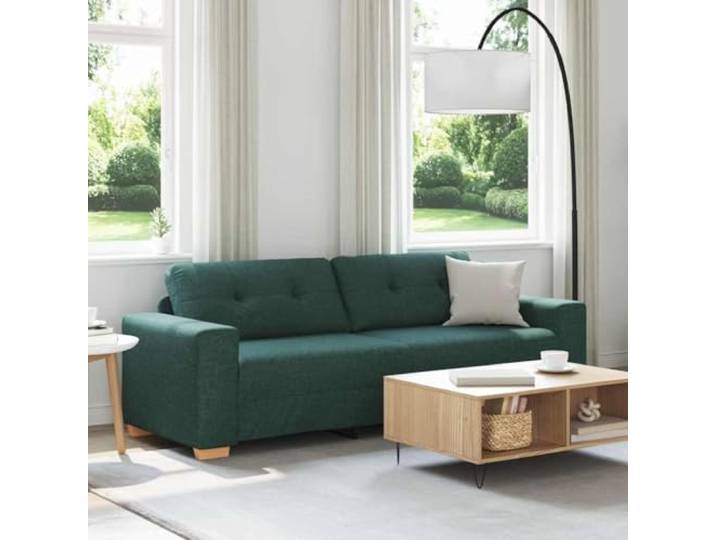 vidaXL 3-Sitzer-Sofa Dunkelgrün 220 cm Stoff Perfekt zum Entspannen mit Freunden, Modernes Aussehen, das jeden Einrichtungsstil aufwertet,