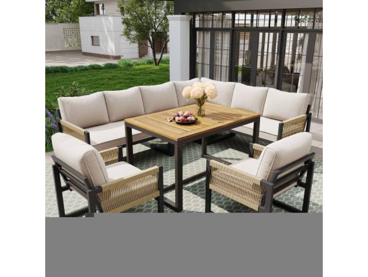 Ensemble de jardin extérieur ensemble repas pour 7-8 personnes idéal pour le jardin le balcon et la terrasse