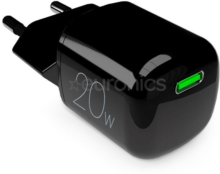 Puro Vægoplader GaN 20W med USB-C Port - Sort