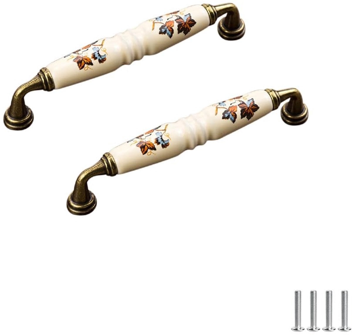 Dailygoods Kast Handgrepen 4 Stuks - Keramische Deurgreep - Vintage