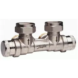 Danfoss Dynamischer Hahnblock RLV-KDV für Ventil-HK R 1/2", Eck mit VL links, Zubehör Heizen