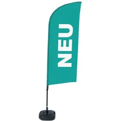 SHOWDOWN Displays Showdown Beachflag - Komplett-Set - Neu Deutsch - Türkis/Schwarz