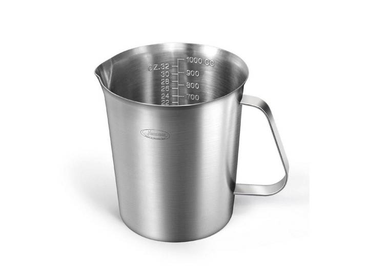 LuxusKollektion Messbecher Messbecher Edelstahl 1000ml 3 Skalen, Metall