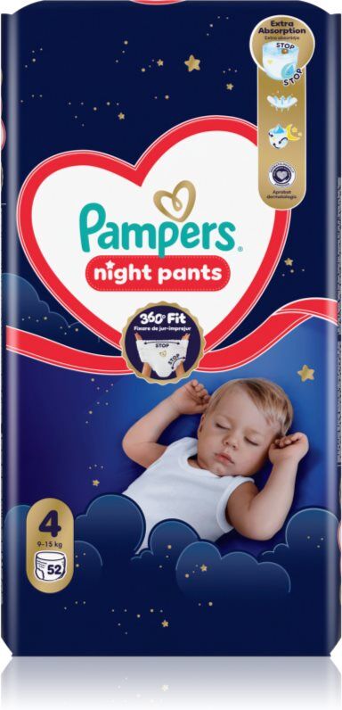 Pampers Night Pants Size 4 culottes de protection jetables pour la nuit 9-15 kg 52 pcs
