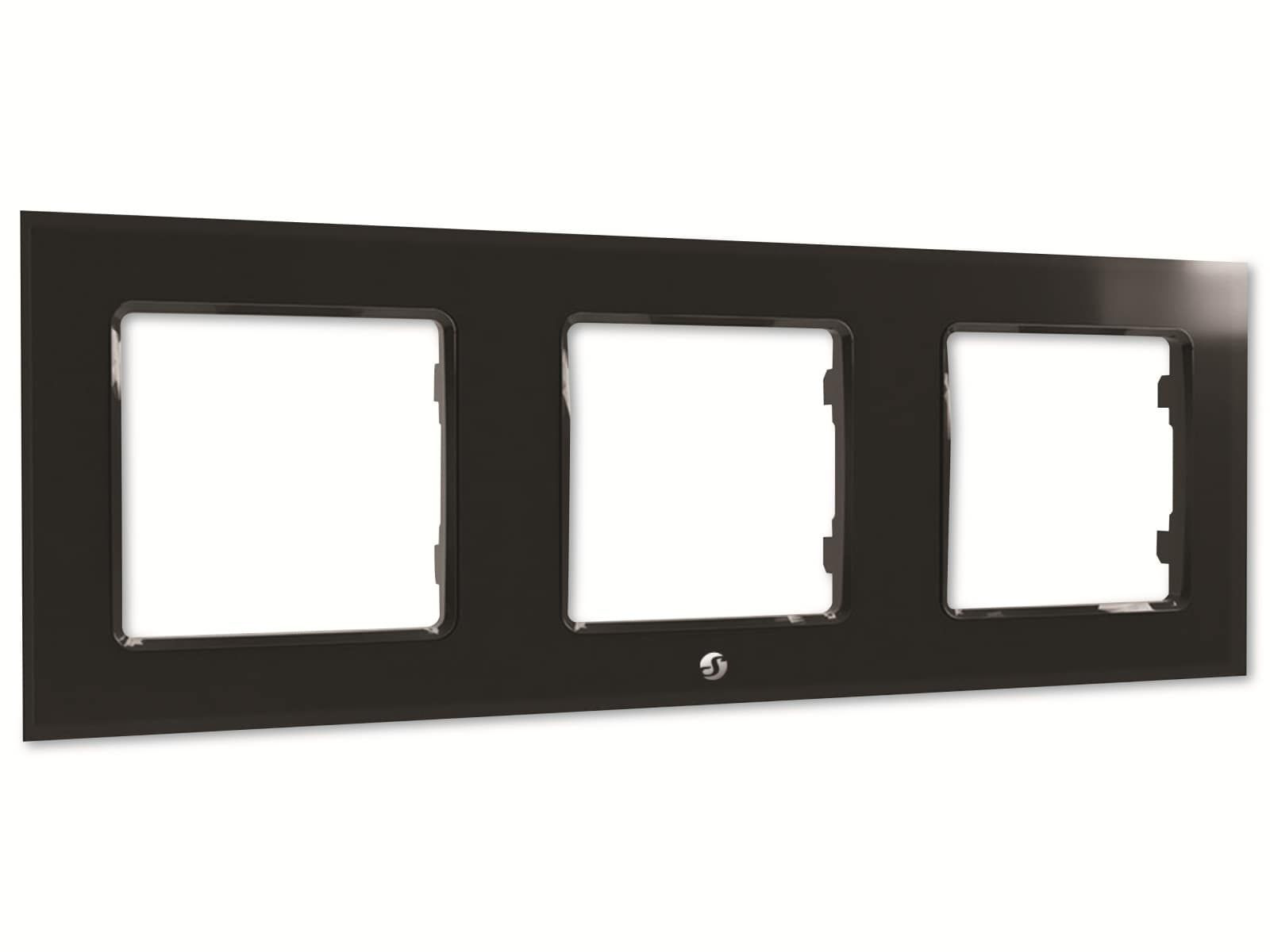 Shelly Wandframe 3 zwart voor wandcontactdoos