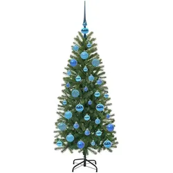 vidaXL, Weihnachtsbaum, Kim (mit LEDs und blauen Kugeln) (120 cm)
