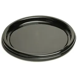 MONOUSO - Servierplatte Plastik rund Schwarz 40cm (10 Stück)