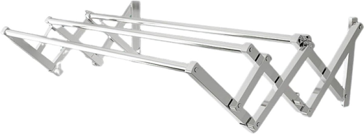 Inklapbaar wandrek voor kleding in stainless steel, 75 cm breed
