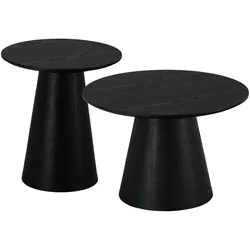 Couchtisch Oganto 2er-Set - Ø45/60 cm, Schwarz - FSC-zertifiziert