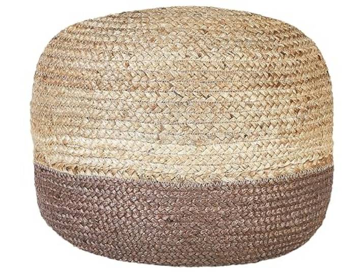 Pouf Jute beige/natürlich/braun 50x50x40 cm Sitzhocker im Boho Stil Duki