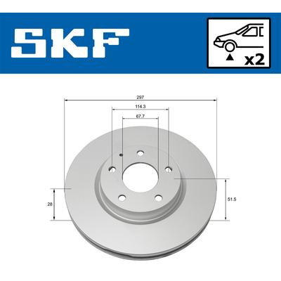 SKF Bremsscheibe vkbd80147v2 297mm 28mm