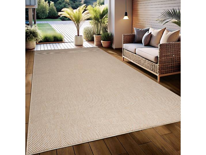 Teppich GOODPRODUCT Anna, auch als Läufer erhältlich Gr. 4, beige, B:160cm H:3mm L:230cm, Kunstfaser, Teppiche, Teppich, In- und Outdoor geeignet, Sisal-Optik, Wetterfest & UV-beständig