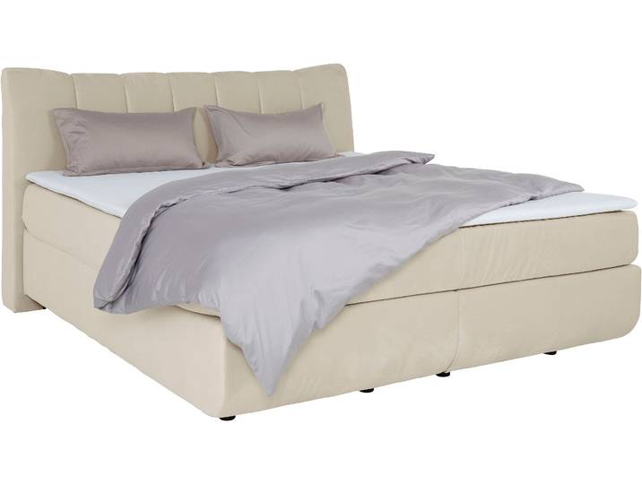 Boxspringbett, Polyester, Rosa (Rosewood), 190×221 cm, Bodenfrei, Modern, Leonique