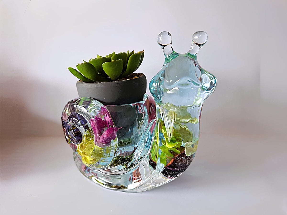 Madeliz Decoratie beeld slak - blauw - tabletop