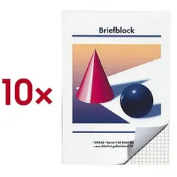 OTTO Office 10x Briefblöcke »Kugel und Kegel« kariert A5 50 Blatt weiß