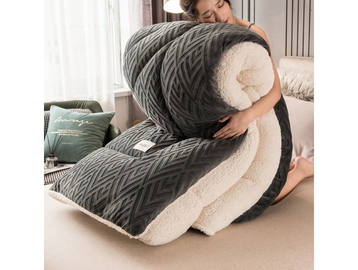 Couette d'agneau de haute qualité, couette d'hiver épaisse et chaude de 5kg, douce et épaisse, plus double couverture en coton à noyau de velours
