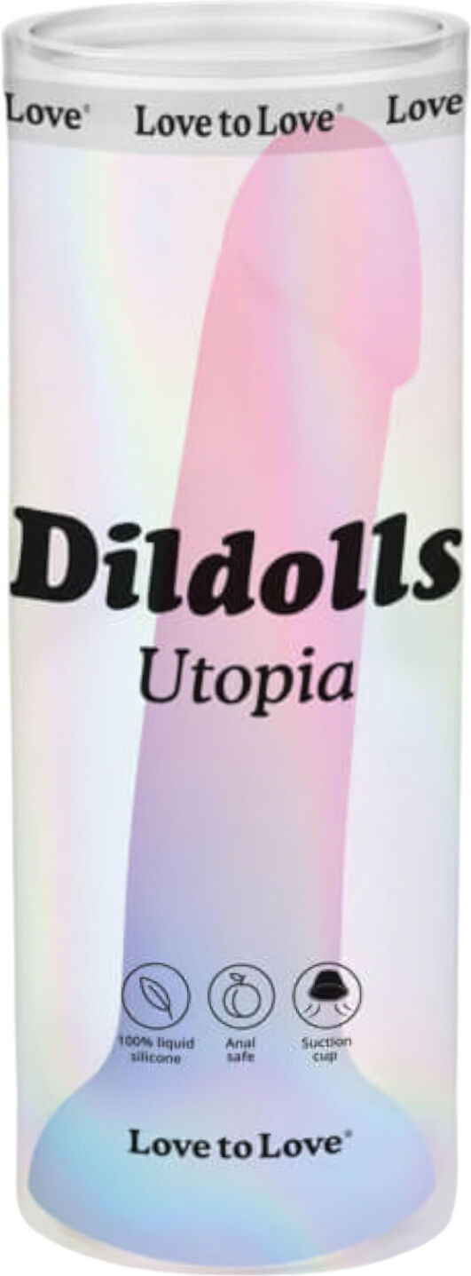 Love to Love Dildolls Utopia - Silikondildo Med Sugekop - Farverig
