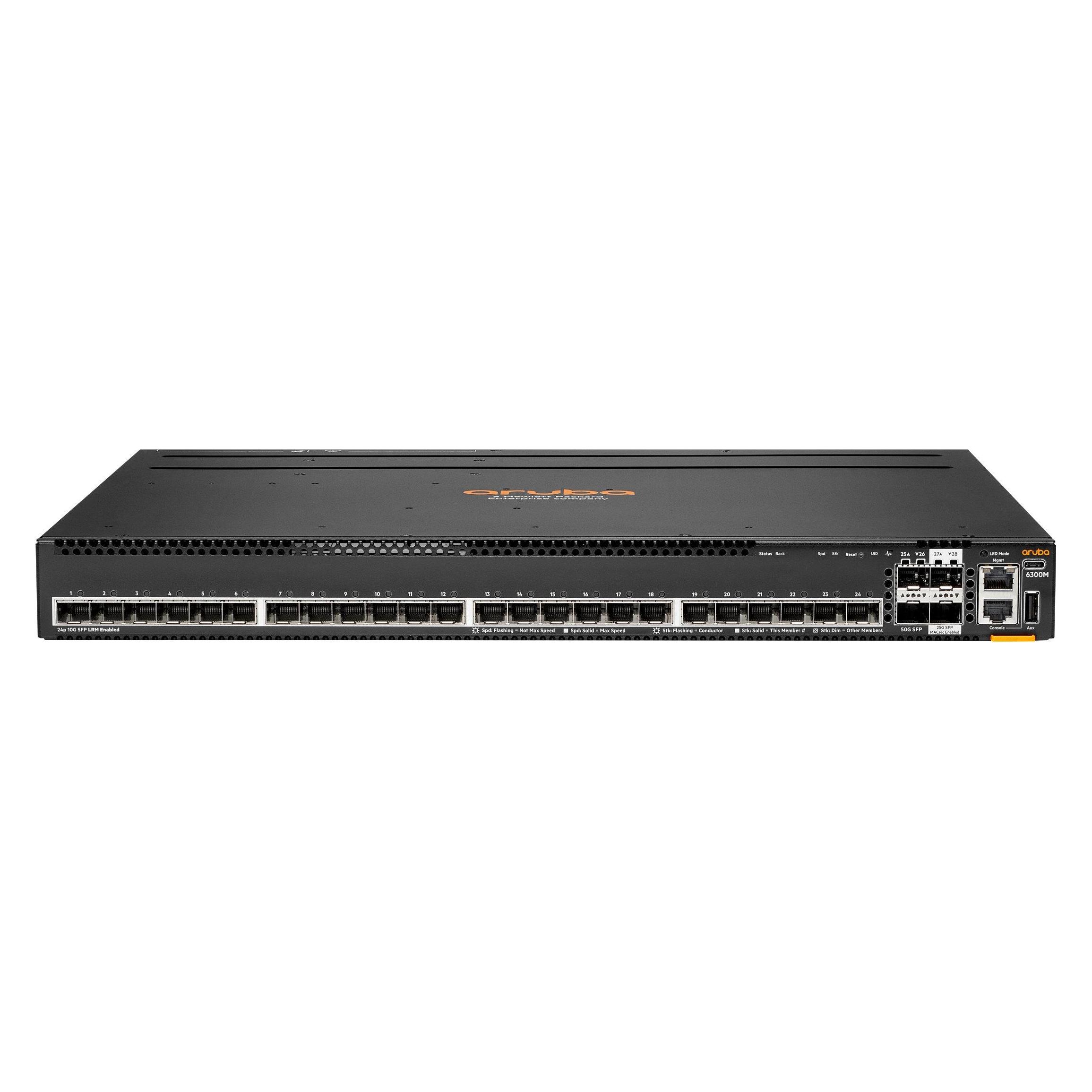 HPE Aruba 24p SFP+ LRM support and 2p and 2p MACSec Switch (24 Ports) (R8S92A)
