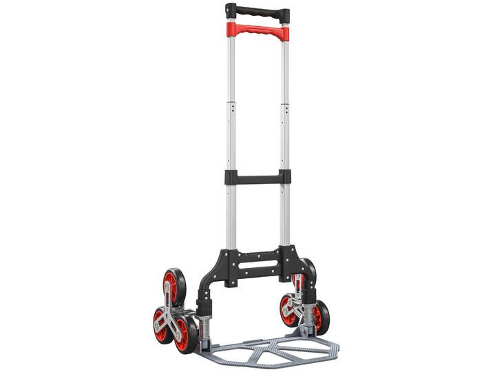 Homcom Sackkarre mit 6 Rädern inkl. Teleskopgriff max. 70 kg, Mehrfarbig, Metall, 44x100x46 cm, Gartenzubehör