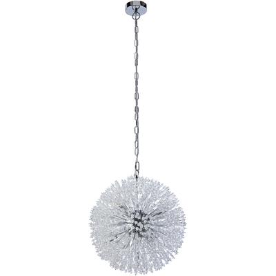 SEARCHLIGHT Hängeleuchte "Hängeleuchte Sunburst, 7-flammig", silber (chrom und klares), 7, Ø 40cm H: 44cm, 1 Stk., Leuchten, Glamourös, Hängeleuchte