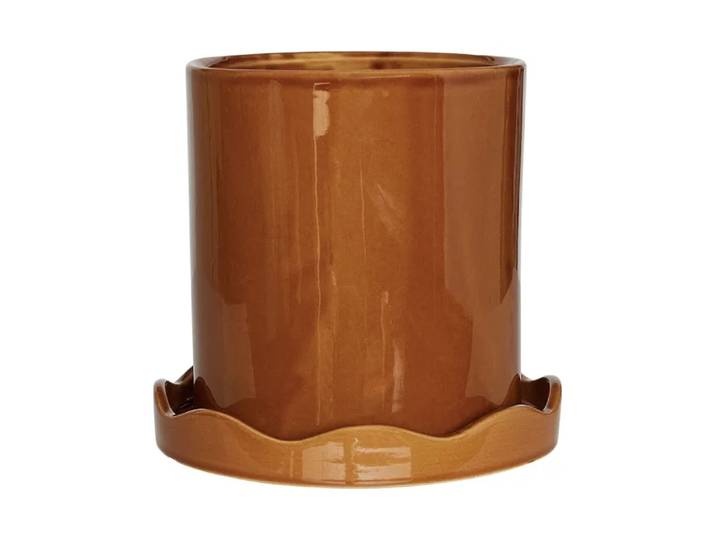 OYOY Nami pot avec soucoupe Ø16,5 small Ambre