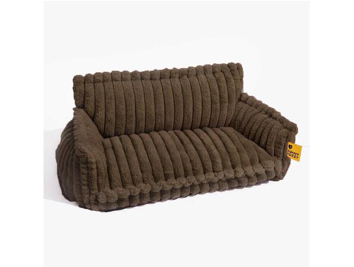 FUNNYFUZZY Groot, wasbaar, zacht, orthopedisch slaapbank voor hond, kat en huisdier - bruin, maat M