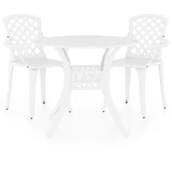 vidaXL 3-tlg. Bistro-Set Aluminiumguss Weiß