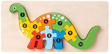 Inspired Living Montessori 3D Wooden Dinosaur Puzzle For Toddlers Shape And Color Learning Toy dinnosaur
