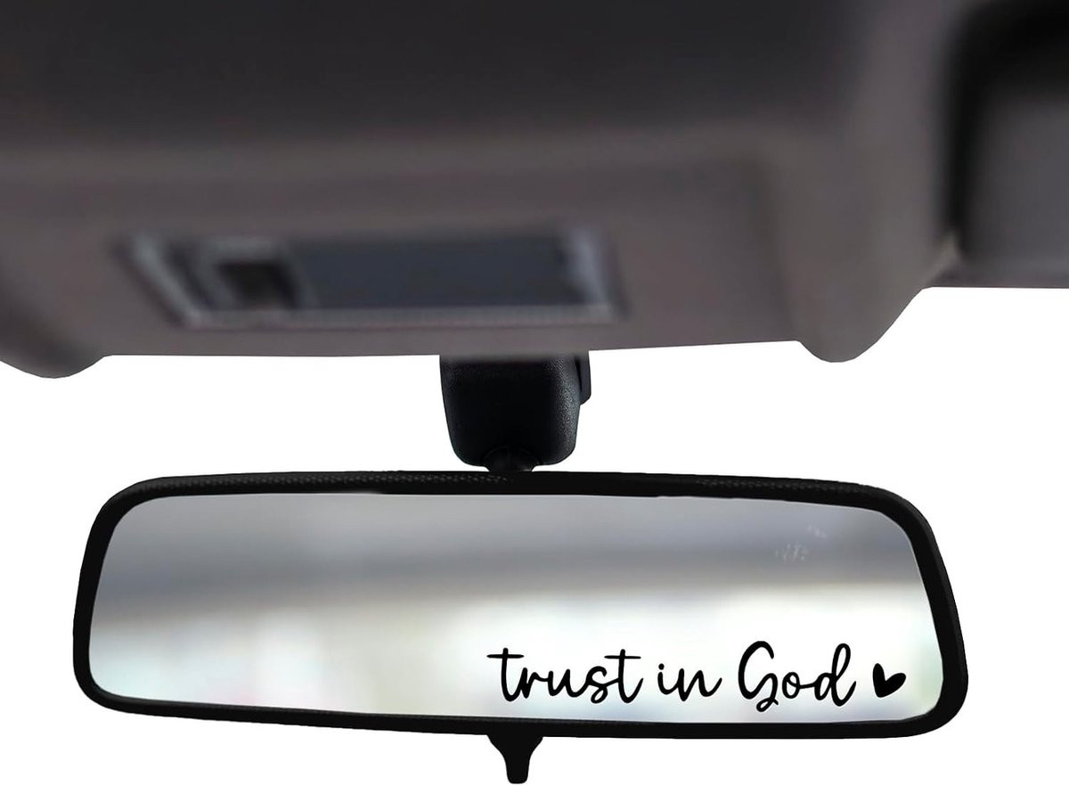 3-delige Vinyl Achteruitkijkspiegel Sticker met Vertrouwen in God voor Auto, Motor en SUV