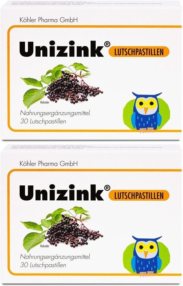 Unizink Lutschpastillen 2x 2x30 St Pastillen