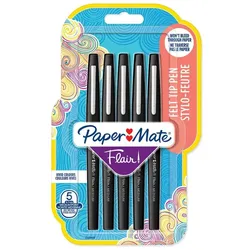 Papermate Flair Original Filzstift Medium Schwarz 5 Stück(e)