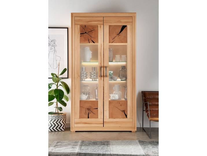 Vitrine 110x201cm 'Danzig' Kernbuche geölt