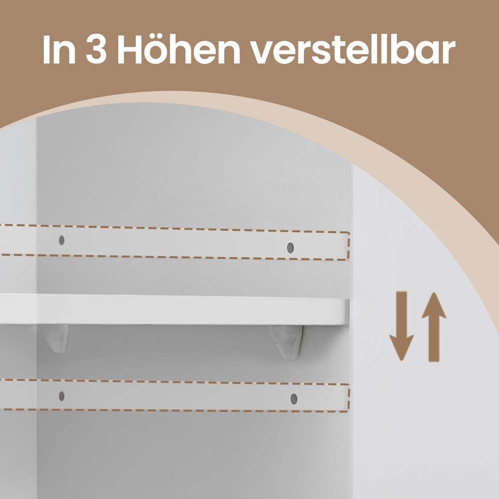 VASAGLE Badezimmerschrank mit Doppeltür, Badschrank, verstellbare Ablage BBKB35112W01
