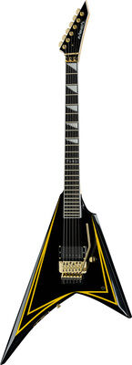 ESP Edwards E-KATAKANA Schwarz Hochglanz mit gelben Pinstripes