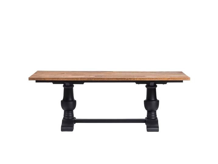Table rectangulaire en teck piétement noir poutre l260