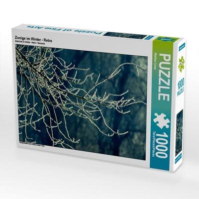 CALVENDO Puzzle Zweige im Winter - Retro | 1000 Teile Lege-Größe 64x48cm Foto-Puzzle für glückliche Stunden