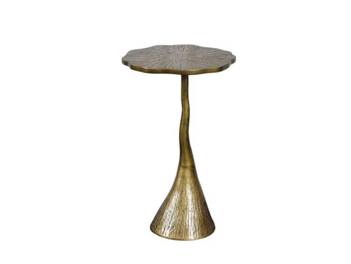 TEESONG Beistelltische, Wohnzimmer, kleiner Couchtisch, Messing, hochwertig, für Wohnzimmer, kreatives Sofa in Lotusblattform, Beistelltisch für Wohnzimmer, Couchtisch (B)
