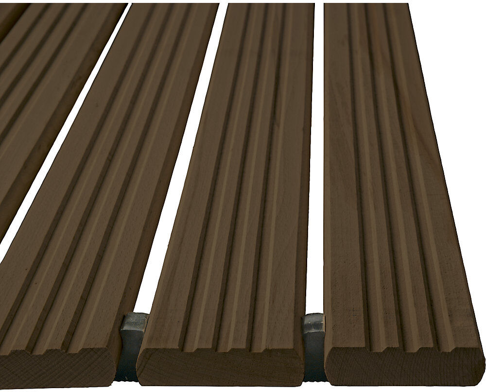 Holzlaufrost Yoga dunkel gebeizt, pro lfd. m, ohne Anschrägung, Breite 1500 mm Miltex