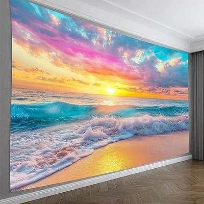 Landschaft Strand Sonnenuntergang Hängender Wandteppich Wandkunst Großer Wandteppich Wanddekor Fotografie Hintergrund Decke Vorhang Haus Schlafzimmer Wohnzimmer Dekoration